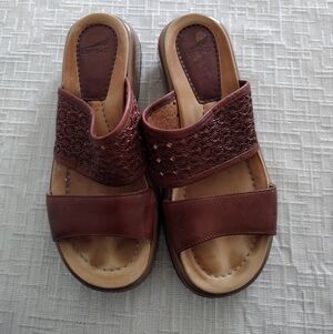 Dansko Lydia Platform Sandal Women 39 Brown Leather Strappy Chunky Sole Y2K Boho